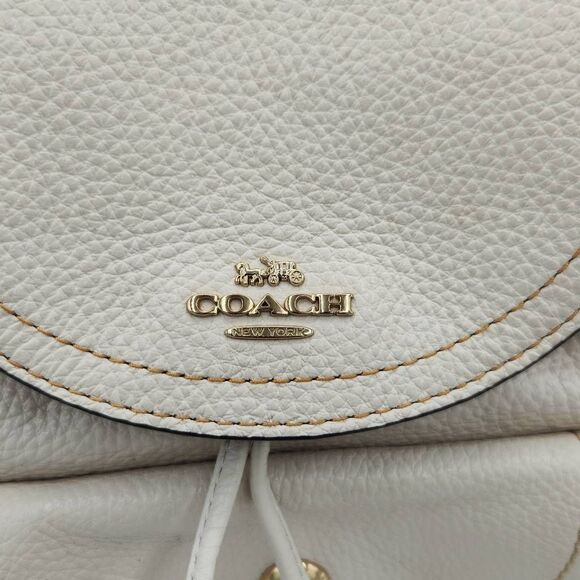 Coach Women's Pennie Backpack 22 Pebble Leather Bag C4121 Chalk Ivory - Picture 2 of 15